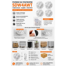 Кулькові ролики під меблі 4-роликові 4шт в наборі SDW4AWT (ящ 200)