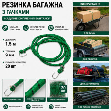 Багажна гумка кругла 1,5 м, в упаковці 20 шт.