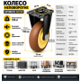 Колесо неповоротное на площадке 125 мм 120 кг кремово-коричневое AC-125 (ящ 30)