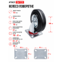 Колесо на майданчику чорне поворотне DA-125 (ящик 30) 100 кг