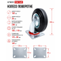 Колесо на майданчику чорне поворотне DA-160 (ящик 12) 145 кг