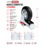 Колесо на майданчику чорне поворотне з гальмом DAB-160 (ящик 12) 145 кг
