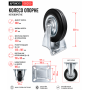 Колесо для тачки чорне неповоротне DB-200 (ящик 12) 185 кг