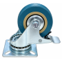 Колесо поворотное на площадке 65 мм 45 кг синее FB-65 (ящ 100)